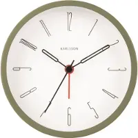 Karlsson Alarm Clock Belle Numbers Iron Moss Green - Khaki green - Ø 11 CM