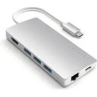 Satechi USB Type-C Multi-Port Adapter 4K Silver USB-C Telakointiasema