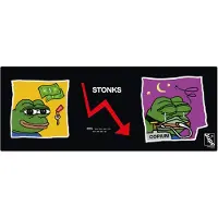 Supe DESKMAT - STONKS -pelihiirimatto, musta/grafiikka