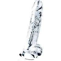 Lovetoy Flawless Clear - imukupillinen dildo - 19 cm (läpinäkyvä)