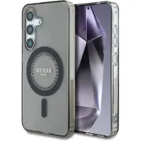 GUESS Rhinestone MagSafe kuori Samsung Galaxy S25 - Musta