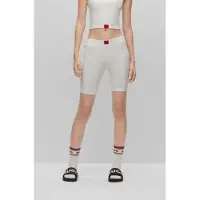 HUGO for woman. 50490630 White Logo Pants (S), Homewear, Recycled Polister, Sustainable