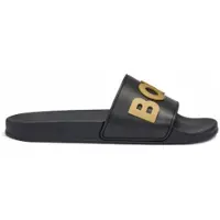 BOSS for man. 50498241 Kirk slippers black (45), Flat, None, Beachwear