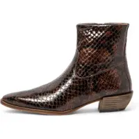 Neosens for woman. 3335311XK003_012 Brown leather ankle boots S3353 (39), 3 to 5 cm, Zip, Casual
