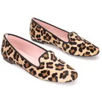 Pretty ballerinas for woman. 42165 Faye animal print leather loafers (37), Flat, Suede, None, Casual