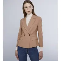 Marella for woman. 2423046101200 Brown theme blazer (40), Casual, Party, Classic, Polyester