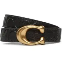 Coach 25Mm Sculpted C Embossed Belt - Black - S