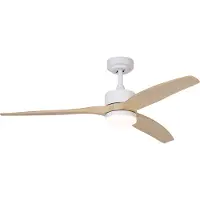 QAZQA Kattotuuletin valkoinen puukuviolla 132cm sis. LED himmennettävä kaukosäätimellä - Joly