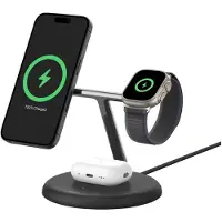 Belkin BoostCharge Pro 3-in-1 Qi2 -langaton latausasema MagSafella, musta