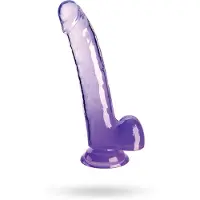 Pipedream King Cock Clear With Balls Purple 23 cm