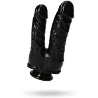 Vuxen Double Dildo Black 18,5 cm