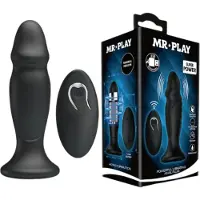 Mr. Play - ladattava anaalivibraattori kaukosäätimellä - musta