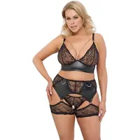 Cottelli collection Lace set Black Plus Size