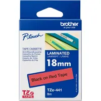 Brother TZE441 18 BLACK ON RED