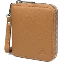 Aarni hirvennahkainen mini Clutch-lompakko konjakki/hopea