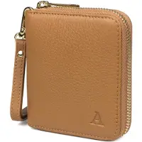 Aarni hirvennahkainen mini Clutch-lompakko konjakki/kulta