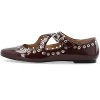 Bianco Bialilja Cross Mary Jane Studded Faux Leather - Red - 36