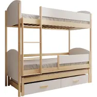 ADRK Furniture Kaksikerroksinen lasten sänky Leia, 200x90 cm, ruskea/valkoinen