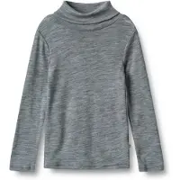 Wheat Aksel Roll Neck Villa T-paita Melange Grey Melange Grey 116 cm Wool Harmaa 116 cm Pojat, Tytöt