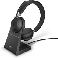 Jabra Evolve2 65 MS, langaton kuulokemikrofoni lataustelakalla, Bluetooth 5.0, USB-C, musta