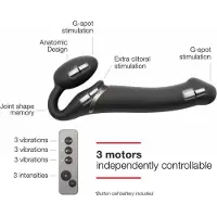 Strap-On-Me Vibrating Bendable Strap On Black L