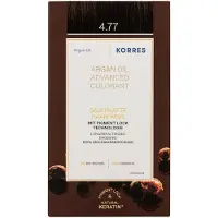 Korres Argan Oil kestohiusväri sisältää arganöljyä sävy 4.77 Dark Choco 50 ml
