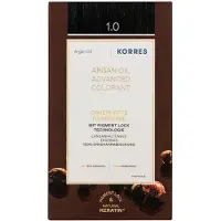 Korres Argan Oil kestohiusväri sisältää arganöljyä sävy 1.0 Black 50 ml