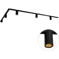 QAZQA Moderni kiskojärjestelmä 5 mustalla kohdevalolla 1-vaiheinen GU10 50 mm - Iconic Ruby