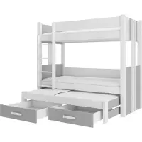 ADRK Furniture Kerrossänky Furniture Artema, 80x180 cm, valkoinen/harmaa