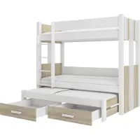 ADRK Furniture Kerrossänky Artema 90x200, valkoinen/ruskea