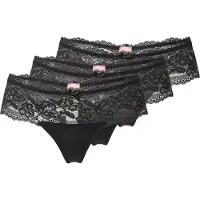 Hunkemoller Florence 3-Pack Boxer Thongs - Black - S