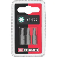 Facom Tarvikesarja EX125.J3; 1/4''; T25; 25 mm; 3 kpl.