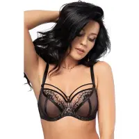 Gorsenia lingerie naisten pehmeät rintaliivit pehmeä kuppi underwire suuret koot k496 paradise , musta, 65i, 80I