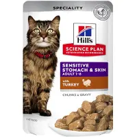 Hill's Pet Nutrition 48x85g Adult Cat Sensitive Stomach & Skin kalkkuna