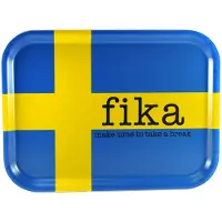 Mellow Design - Tarjotin 27x20 cm Make time Fika Svenska Flaggan