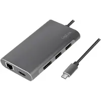 Logilink UA0382, Langallinen, USB 3.2 Gen 1 (3.1 Gen 1) Type-C, 100 W, 10,100,1000 Mbit/s, Hopea, 5000 Gbit/s