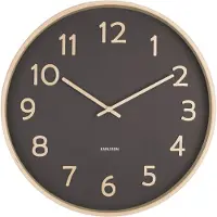 Karlsson Wall Clock Pure Wood Grain - Black - Ø40CM
