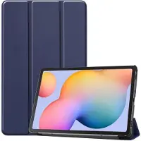 SKALO Samsung Tab S6 Lite Trifold Suojakotelo - Tummansininen