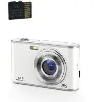 INF Digikamera 4K 48MP 16 x zoom webcam 32GB TF-kortilla Silver