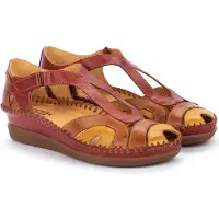 Pikolinos for woman. W8K-1569C1 Leather Shoes Cadaques red (41), 3 to 5 cm, Velcro, Casual