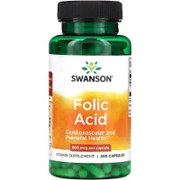 Swanson Health Foolihappo, 800 mcg - 250 kapselia