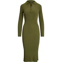 Ralph Lauren Rib-Knit Polo Dress - Green - L