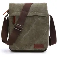 INF Urheilullinen crossbody laukku kangasta ja nahkaa DarkGreen