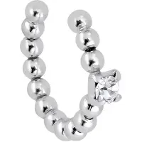 Lykken Casuals pallokuvioitu ear cuff hopeakorvakoru zirkonia