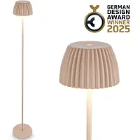 Briloner Riffle ladattava lattiavalaisin ulos IP44 3,5W 2700K beige