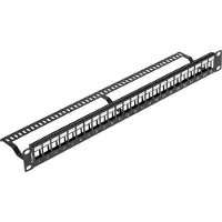 Lanberg PPKS-1024-B, RJ-45, Telinekiinnitys, 1U, Musta, Akryylinitriilibutadieenistyreeni (ABS), Muovi, 482,6 mm