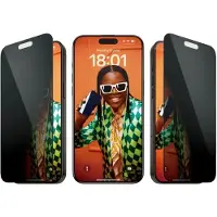 PanzerGlass iPhone 15 Pro Max Ultra-Wide Fit Privacy EasyAligner Panssarilasi - 9H - Musta Reuna