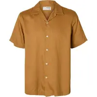 Selected Slhregnoa Mix Shirt Ss Resort - Beige - L