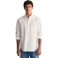 Gant for man. 3000100 Shirt Regular Fit poplin white (S), Casual, Cotton, Classic, Short sleeve, Long sleeve
