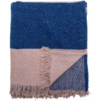 Bloomingville Cadeo Plaid, sininen, kierrätetty puuvillaa